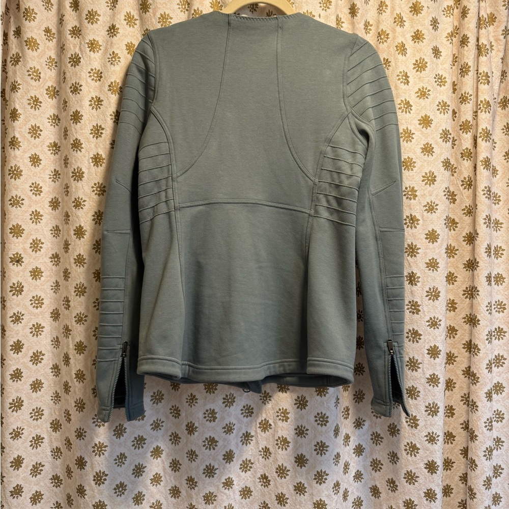 Athleta Moto-style Green Fog Zippered Jacket - Size M - Picture 4 of 7